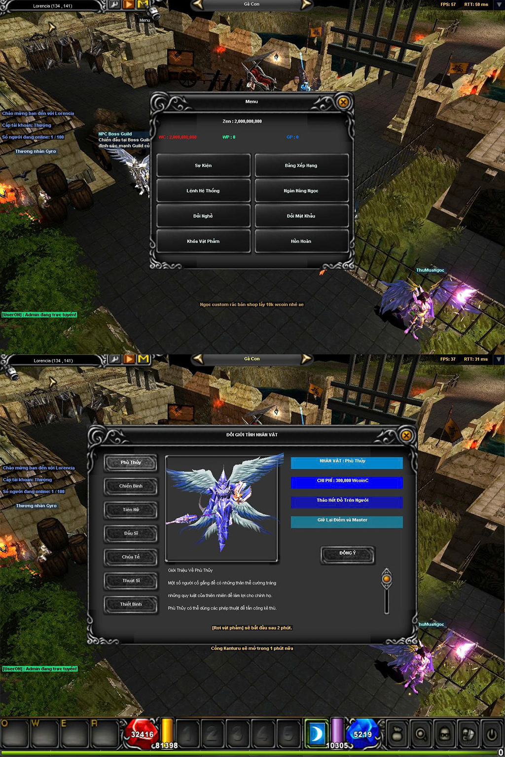 Hướng NPC đổi đồ tự động